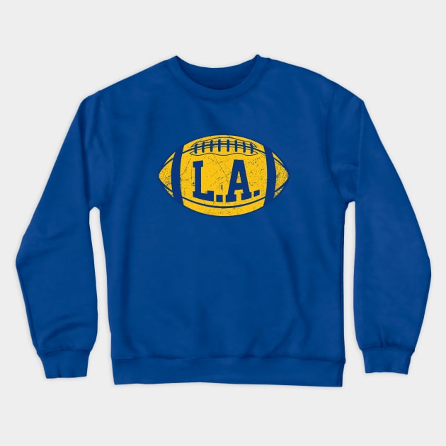 LA Retro Football - Blue Crewneck Sweatshirt by KFig21